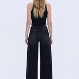 Olivia Stud Detail Wide Leg Jean (Vervet)