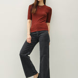 Classic Ribbed Half Sleeve Tee