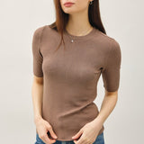 Classic Ribbed Half Sleeve Tee