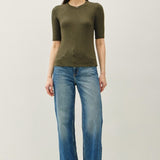Classic Ribbed Half Sleeve Tee