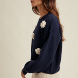 3D Flower Knit Sweater