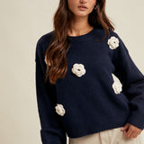 3D Flower Knit Sweater