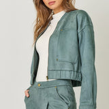Easily Suede Bomber Jacket