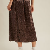 Velvet Floral Midi Skirt