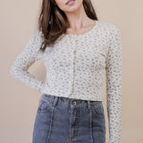Floral Print Cropped Cardi Top