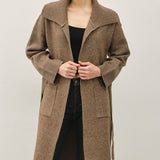 Large Collar Ribbed Coatigan
