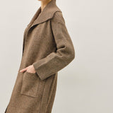 Large Collar Ribbed Coatigan