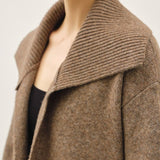 Large Collar Ribbed Coatigan