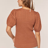 Cable Knit Short Sleeve Sweater