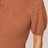 Cable Knit Short Sleeve Sweater