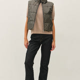 Faux Leather Puffer Vest