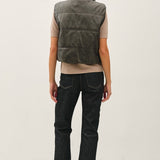 Faux Leather Puffer Vest