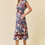 Floral Satin Midi Dress