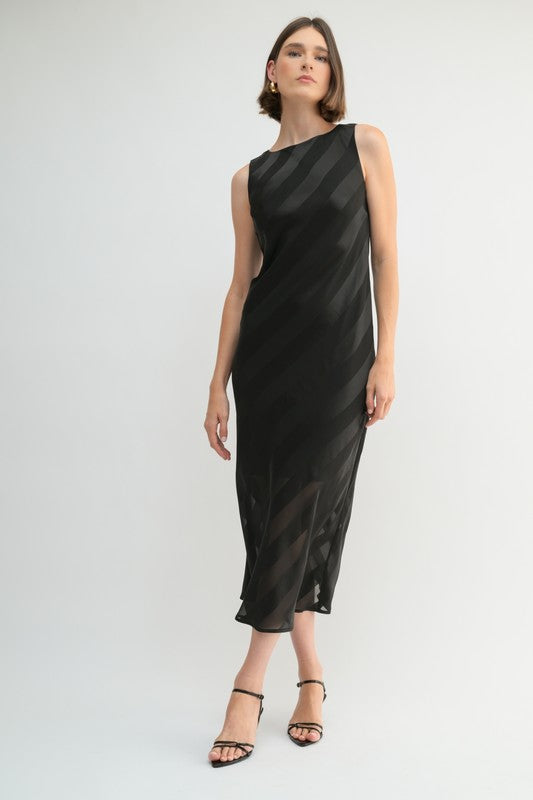 satin stripe dress STELLA DRESS - SATIN STRIPE