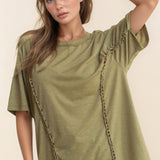 Braided Drop Shoulder Tee (Plus)