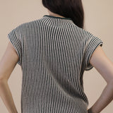 Two Tone Ribbed Sweater Vest