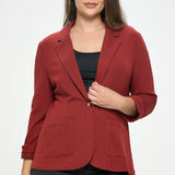 Blaze Of Glory Textured Blazer (Plus)