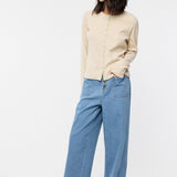 Floral Placket Knit Top