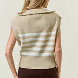 Wide Collar Half Zip Top