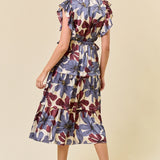 Floral Satin Midi Dress