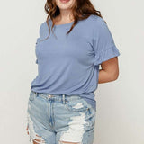 Bamboo Ruffle Sleeve Tee (Plus)