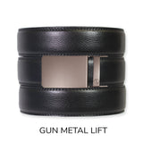 Black Leather Ratchet Belt & Buckle Set (Tough Apparel)