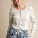 Floral Print Cropped Cardi Top