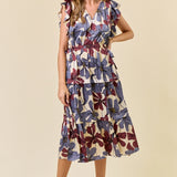 Floral Satin Midi Dress
