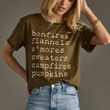 "Bonfires, Flannels, S'mores..." Graphic Tee