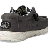 HEY DUDE Men's Wally Stretch Canvas (Black)