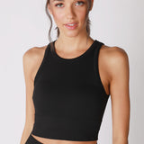 Chevron High Neck Crop Top (NikiBiki)