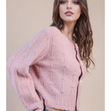 Floral Button Cropped Sweater Cardi