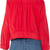 Shirred Back Trucker Jacket