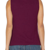 Sleeveless Boatneck Rib Knit Tank (Liverpool)