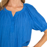 Half Placket Short Sleeve Blouse (Liverpool)
