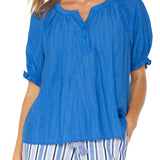 Half Placket Short Sleeve Blouse (Liverpool)
