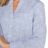 Banded Collar Button Front Shirt (Liverpool)