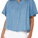 Half Sleeve Shirred Blouse (Liverpool)