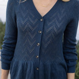 Pointelle Peplum Cardigan