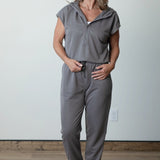 French Terry Hooded Jumpsuit