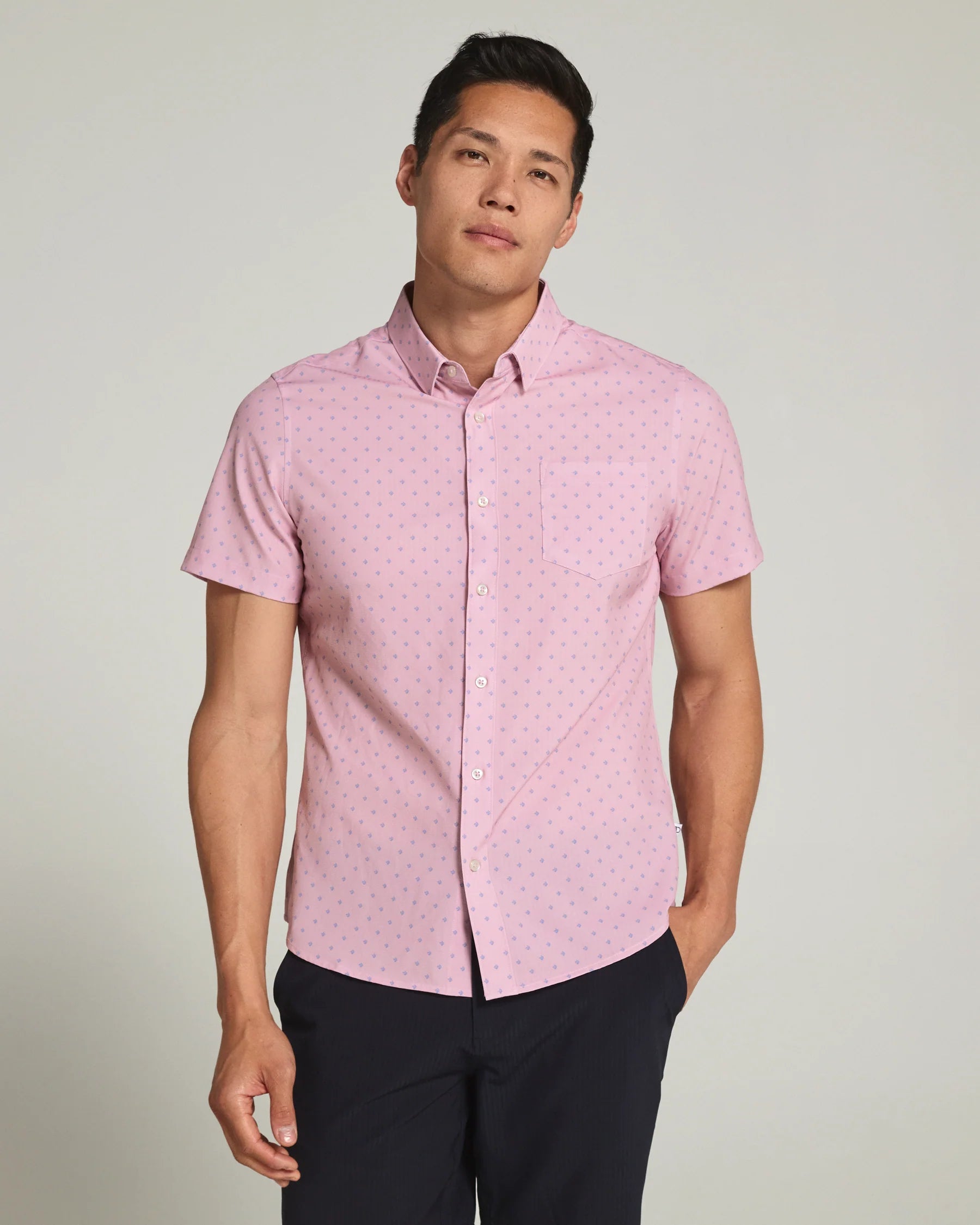 Thiago Short Sleeve Shirt (7 Diamonds) ROSE / 2XL