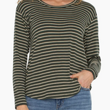 Striped Long Sleeve Knit Top (Liverpool)