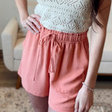 Drawstring Waist Paperbag Short