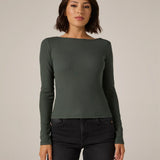 Modal Ribbed Boatneck Top (7 Diamonds)