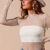 Bow Pattern Sheer Layering Top