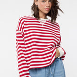 Contrast Stripe Relaxed Knit Top