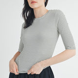 Half Sleeve Knit Tee Top