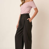 Deep Pleated Wide Leg Pant
