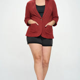 Blaze Of Glory Textured Blazer (Plus)