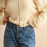Stitch Contrast Sweater Top